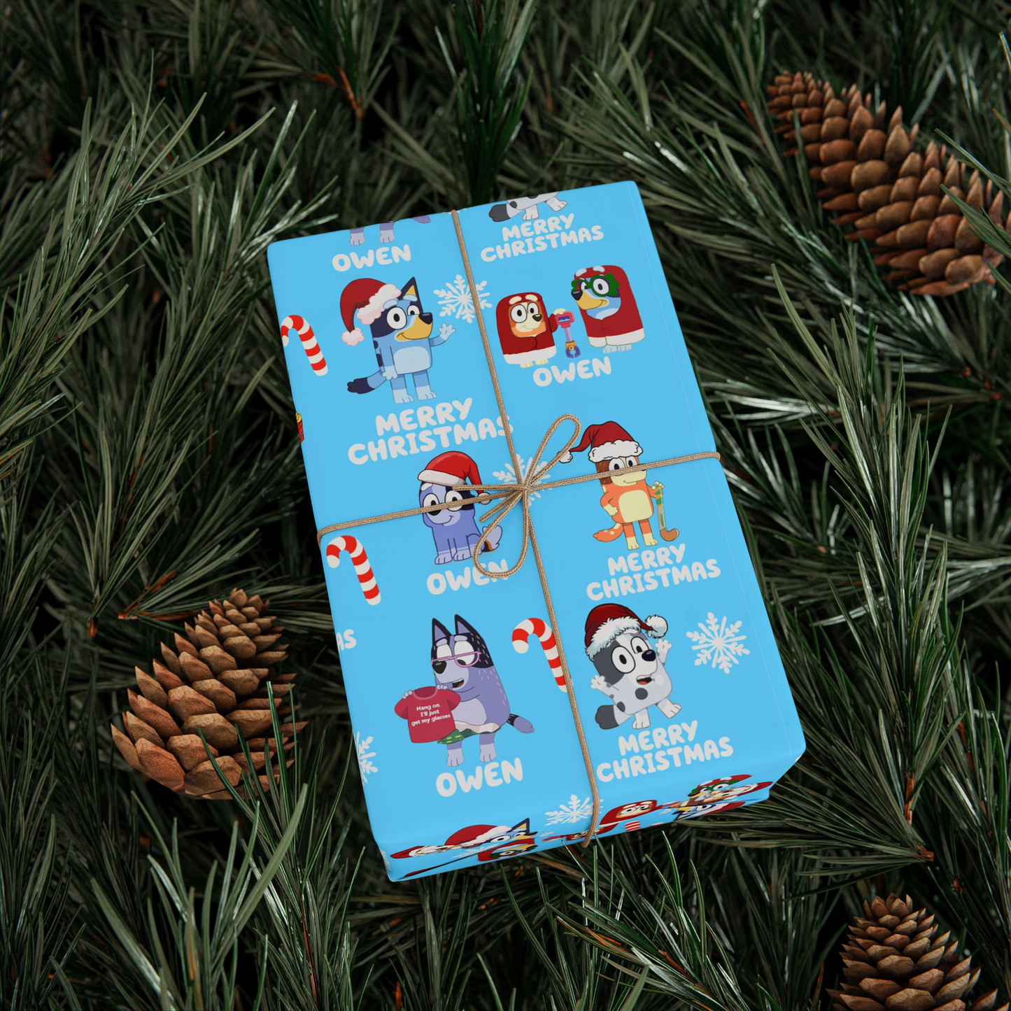 Custom Christmas Bluey wrapping paper