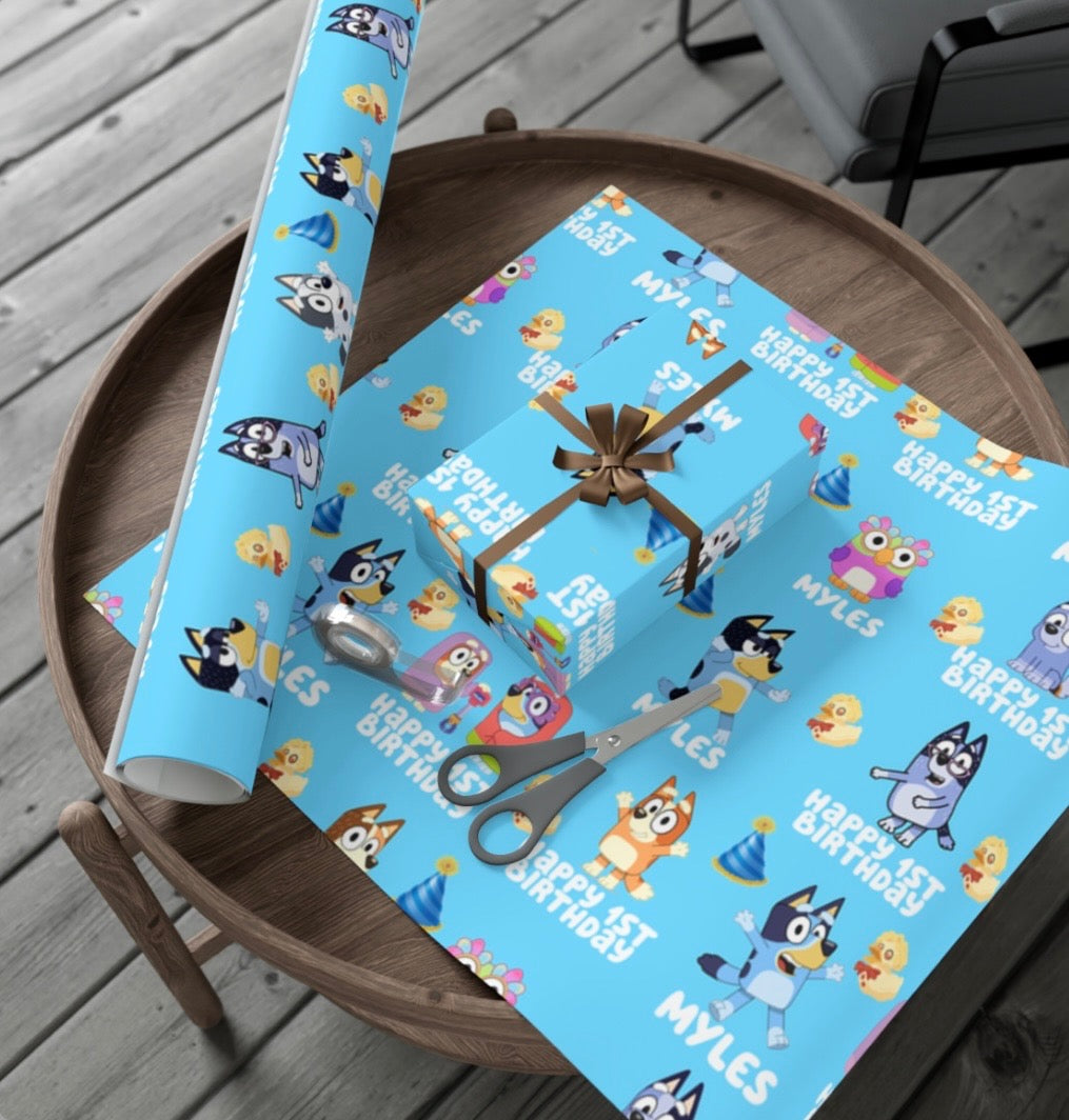 Custom Bluey wrapping paper