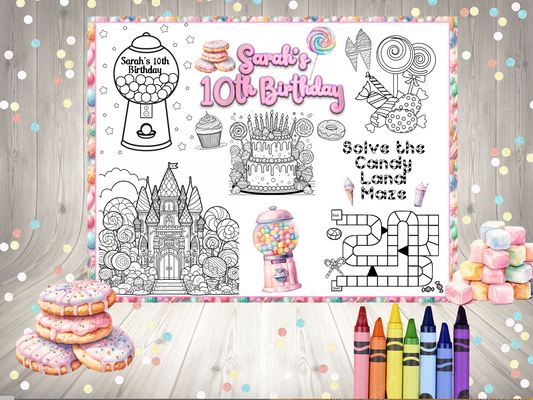 Personalized Candyland activity sheet