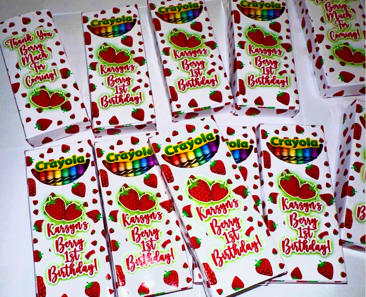 Berry First Birthday Coloring Books,Stawberry 1st Birthday Party, Custom Strawberry Party Favors, Berry Sweet One Birthday