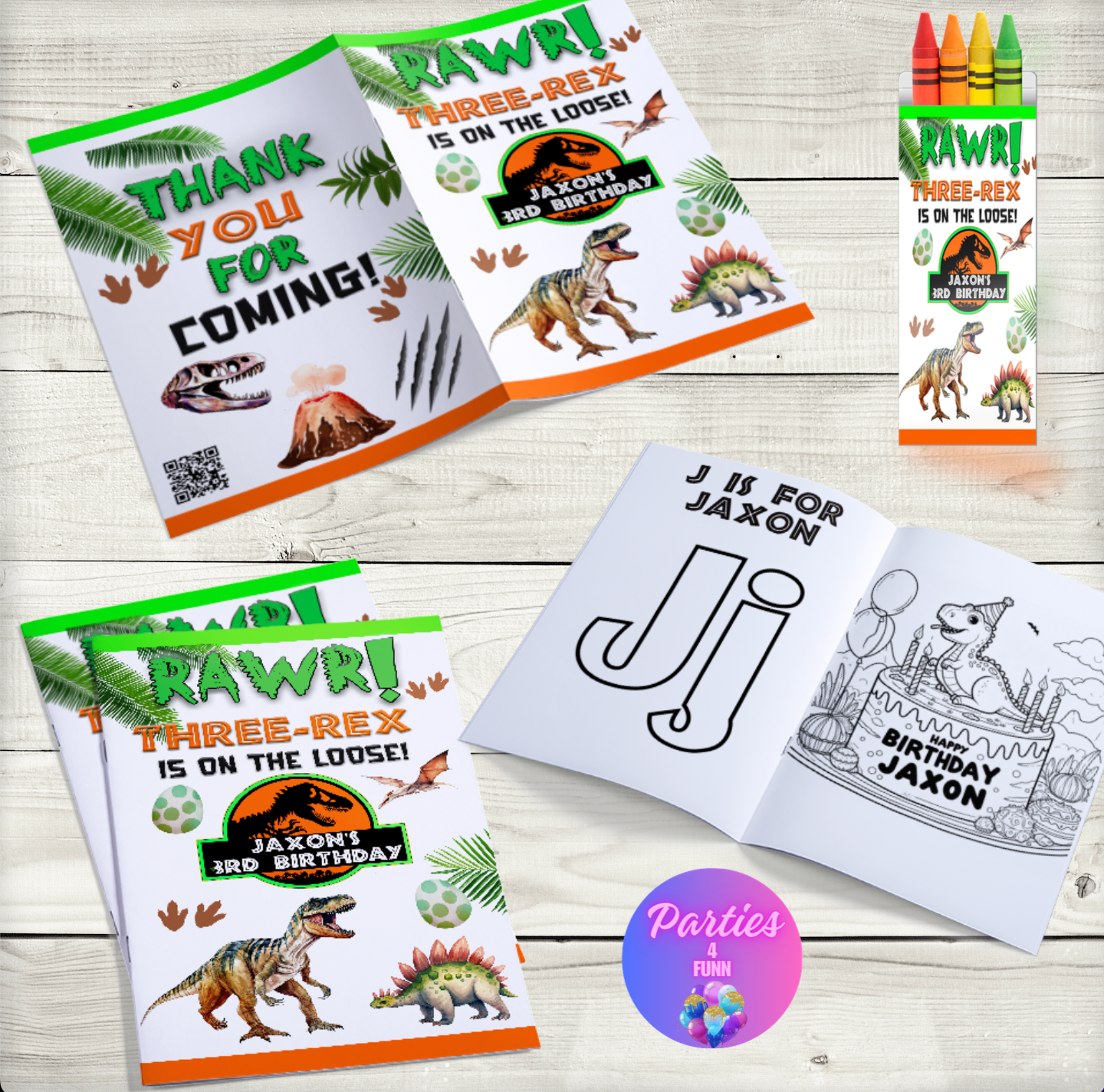Three rex coloring books