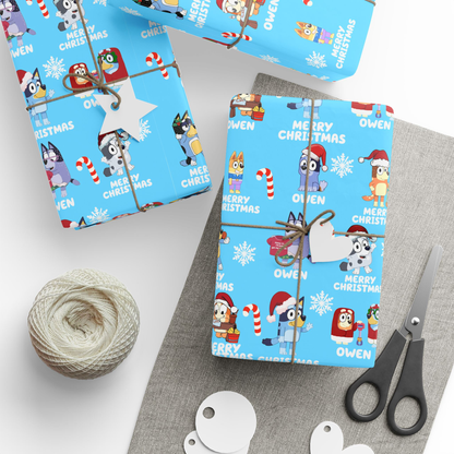 Custom Christmas Bluey wrapping paper